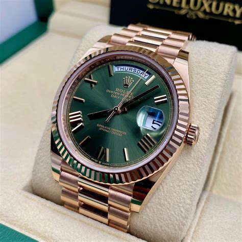 presidential rolex green face|rolex day date ref 228235.